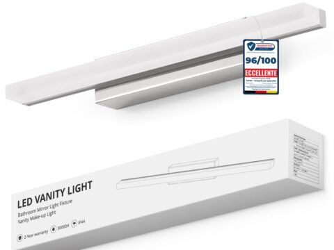 Yafido Applique Specchio Bagno LED 40cm 9W Cromo Luce Neutra 4000K