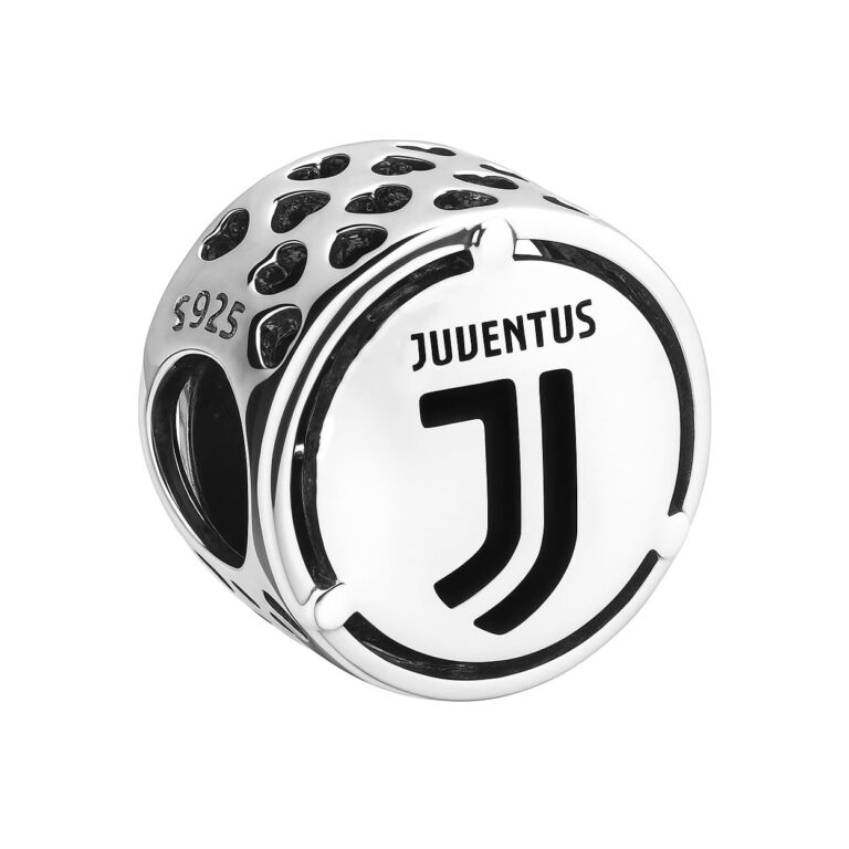 Charm Juventus Bianconeri Stemma Juve Squadra di Calcio Serie A Scudetto ciondolo in argento 925...