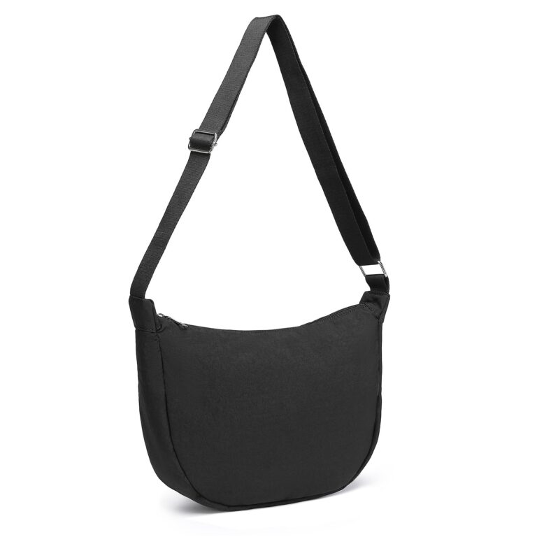 Miss Lulu borsa tracolla mezzaluna donna in nylon impermeabile