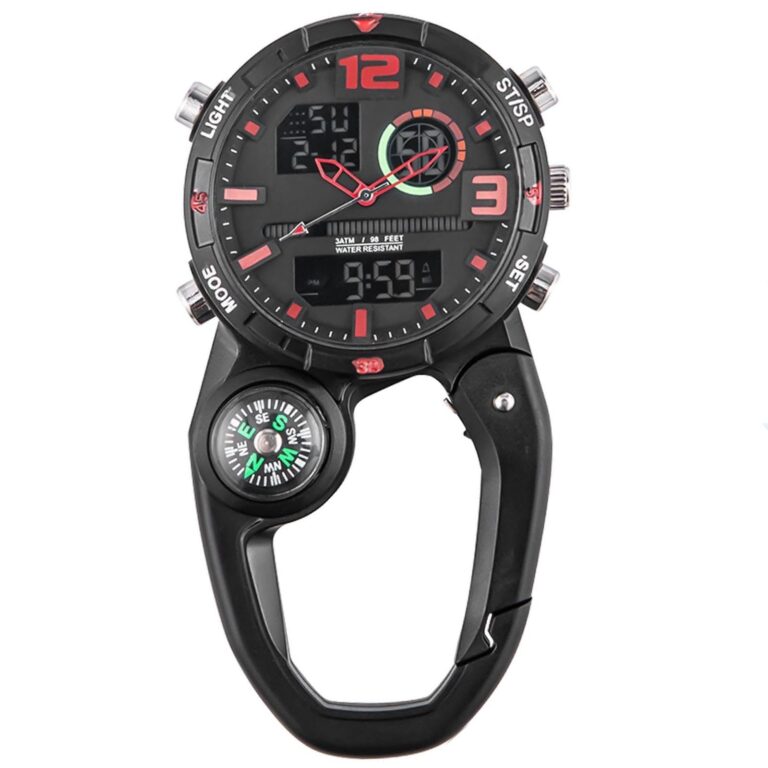 GOMETY Orologio da infermiera con moschettone, luminoso e calendario
