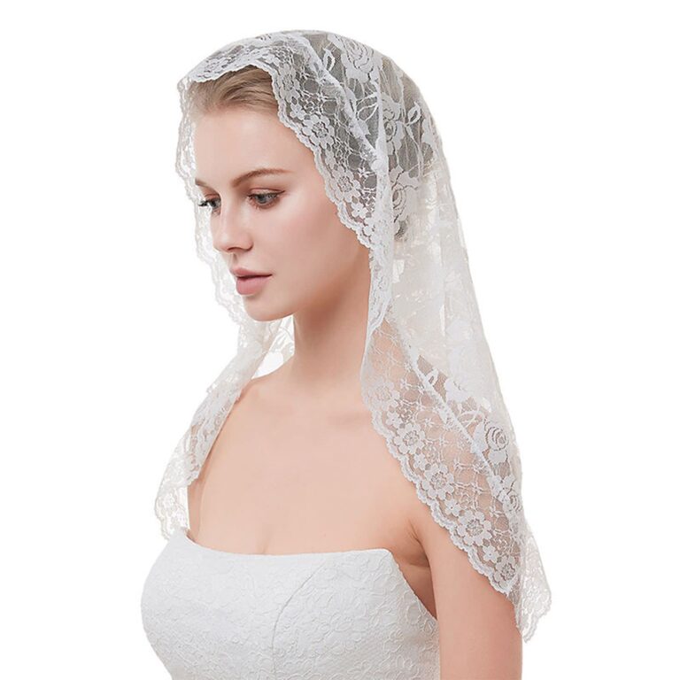 Velo mantilla in pizzo triangolare per chiesa e cerimonie