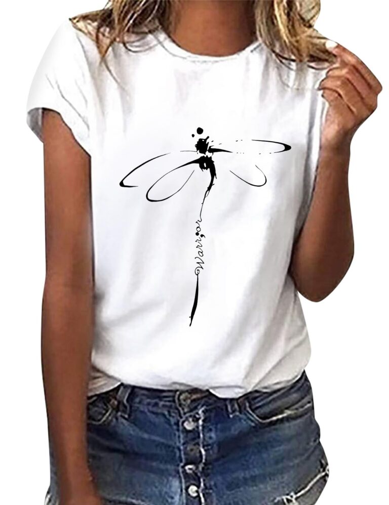 heekpek T-Shirt Donna Bianca in Cotone Girocollo