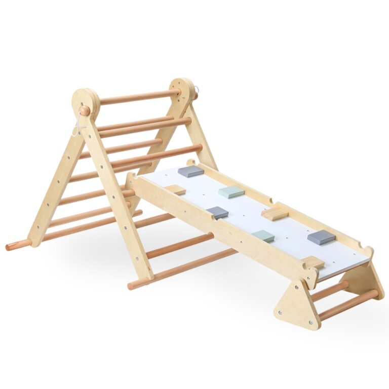 Mamabrum Parco Giochi in Legno con Scaletta e Parete da Arrampicata – Casa Multiattività con 3 Li...