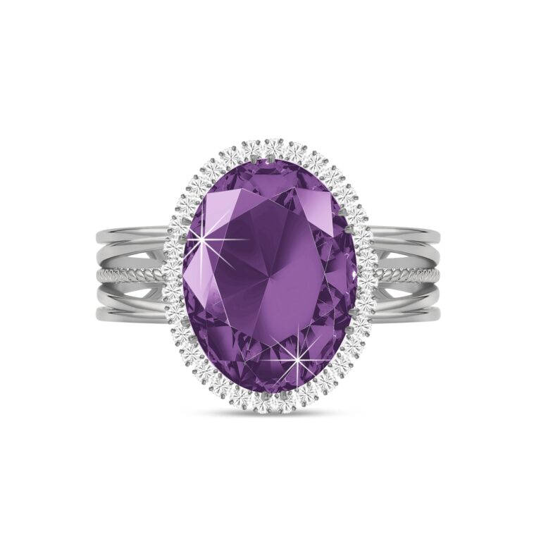 Linawe Anello da Donna Regolabile in Moissanite alla Moda