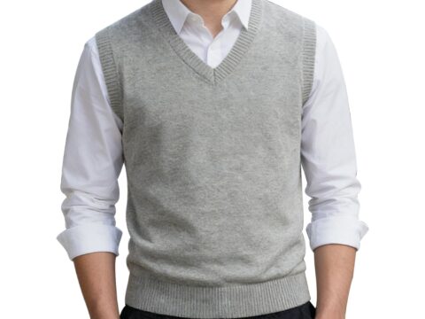 MANBOZIX Gilet in Maglia Uomo Scollo a V Senza Maniche