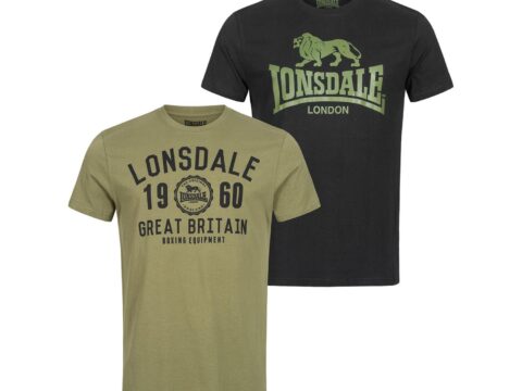 Lonsdale Bangor T-shirt Uomo – Pacco da 2 pezzi