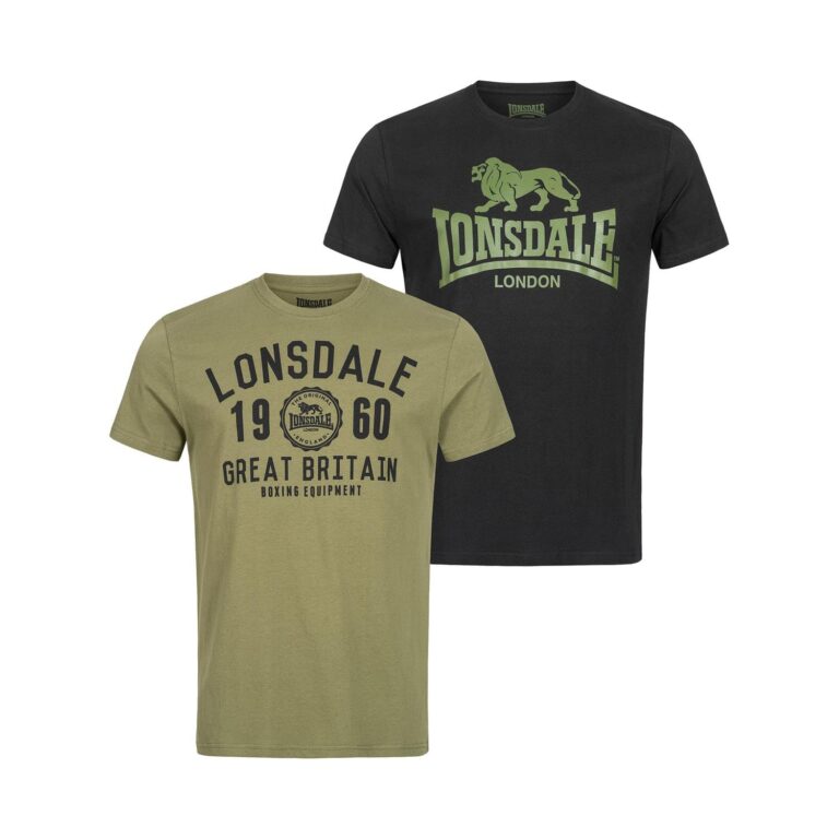 Lonsdale Bangor T-shirt Uomo – Pacco da 2 pezzi