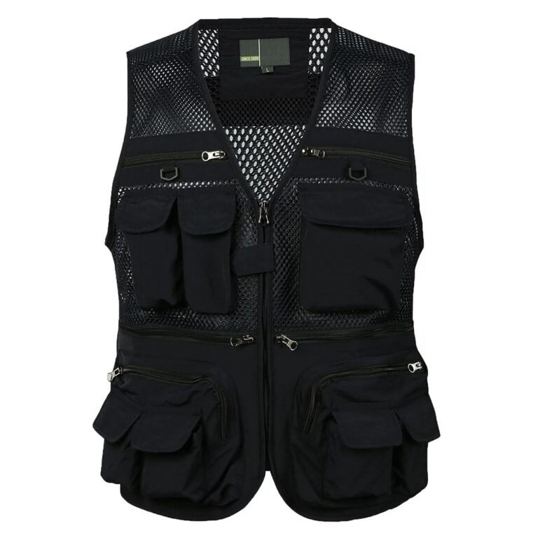 HZQIFEI Gilet da Pesca Multitasche Uomo Traspirante Outdoor