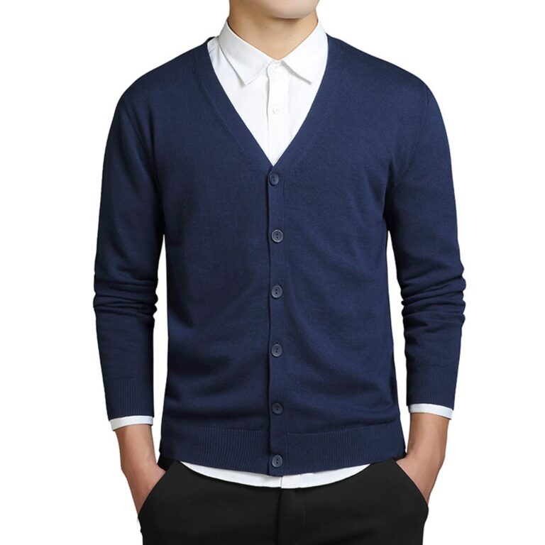 MANBOZIX Cardigan Uomo in Maglieria Leggera