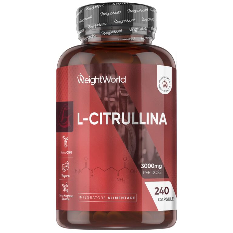 L Citrullina Vegana, 240 Capsule, 3000mg per Dose, con L-Citrullina Polvere (2 Mesi di Fornitura), Integratore Pre Workout...