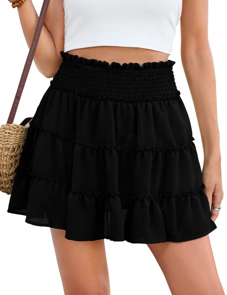 PASUDA Gonna Mini in Tulle a Balze con Pantaloncini Vita Alta