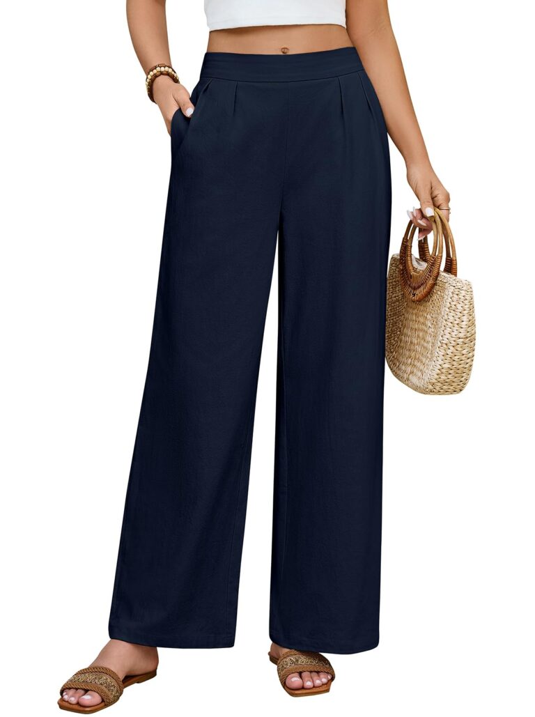 PASUDA Pantaloni donna estivi in cotone larghi ed eleganti