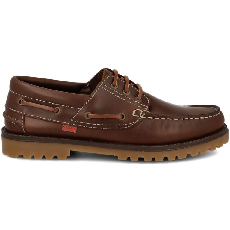 Payma scarpe da barca in pelle unisex con tre occhielli