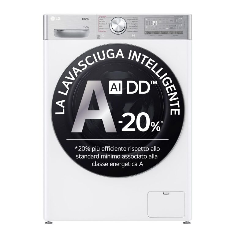 LG AI DD Lavasciuga 13/7 kg Serie R9 con TurboWash 360 e Vapore