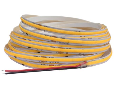 TOPXCDZ Striscia LED COB 220V Flessibile Alta Luminosità 296 LED