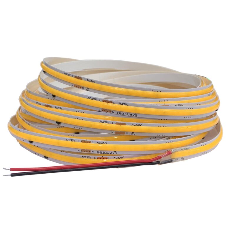 TOPXCDZ Striscia LED COB 220V Flessibile Alta Luminosità 296 LED