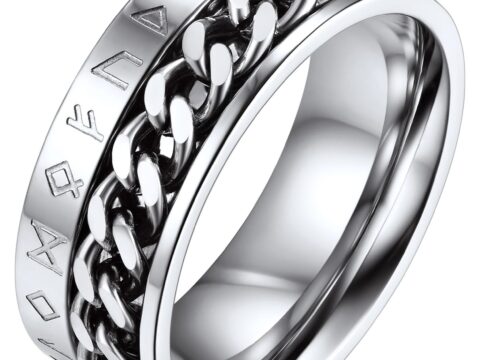 FaithHeart Anello Vichingo Antistress con Runa Personalizzabile