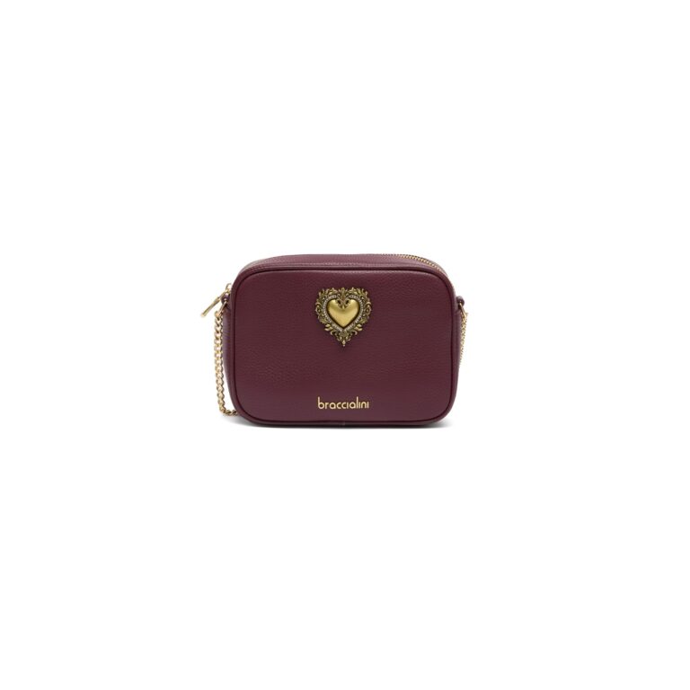 Braccialini Jinny Leather Borsa a tracolla in pelle di colore platino dalla linea compatta e mini...