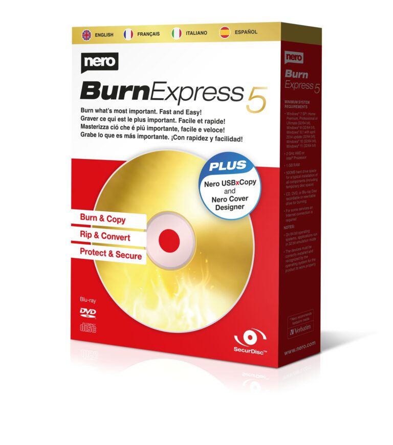 Nero Burn Express 5 con SecurDisc 4.0 e Cover Designer