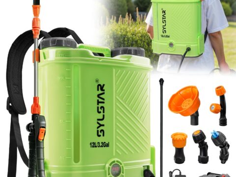 SYLSTAR Pompa Irroratrice a Spalla 12L, 5,5 bar, per Batterie Makita 18V