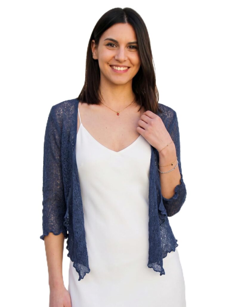 Creazioni Unique Cardigan donna elegante in rete di viscosa