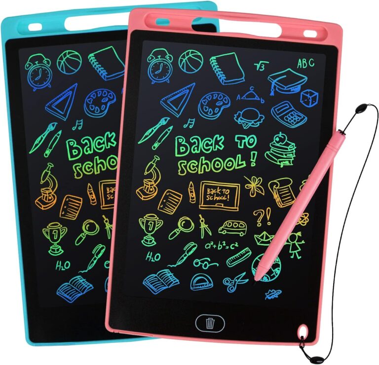 Tavoletta Scrittura LCD Bambini 8,5" Display Colorato 2 Pezzi