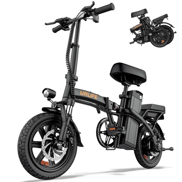 URLIFE Bici Elettrica, 14" Bicicletta Elettrica Pieghevole con 3 Modalità di Guida, Batteria Rimovibile 48V 7.5Ah Autonomi...
