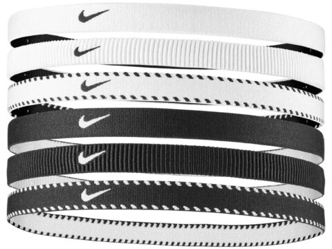 Nike Flex Classic Fasce sportive bianco e nero – confezione da 6
