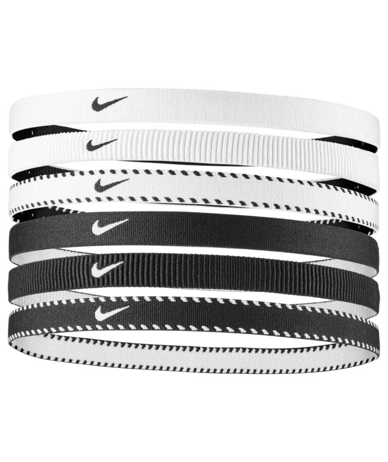 Nike Flex Classic Fasce sportive bianco e nero – confezione da 6