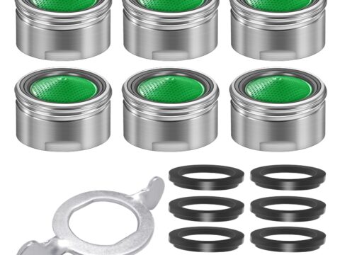 QEIHITYO Aeratore Rubinetto M24 in Ottone Cromato – Set da 6 Pezzi