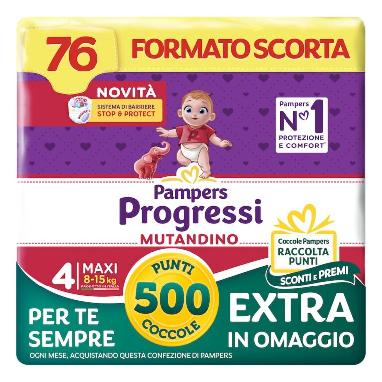 Pampers Progressi Mutandino Taglia 4 (8-15 kg), Formato Scorta