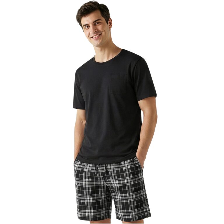 Get Trend Pigiama Uomo Corto Estivo in Cotone 2 Pezzi Taglie M-5XL