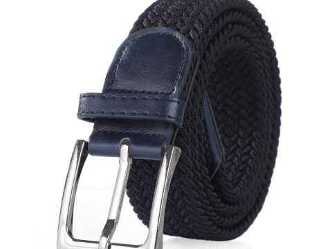 Bella Accessori Cintura Elastica Intrecciata con Fibbia per Uomo e Donna