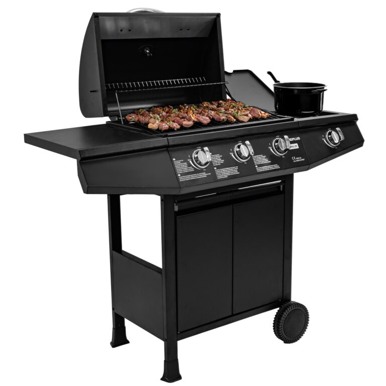 Amig - Barbecue gas - Barbecue Fireplus 3+1 bruciatori - Potente e completo con carrello - 117 x 52 x 103 cm - Acciaio ino...