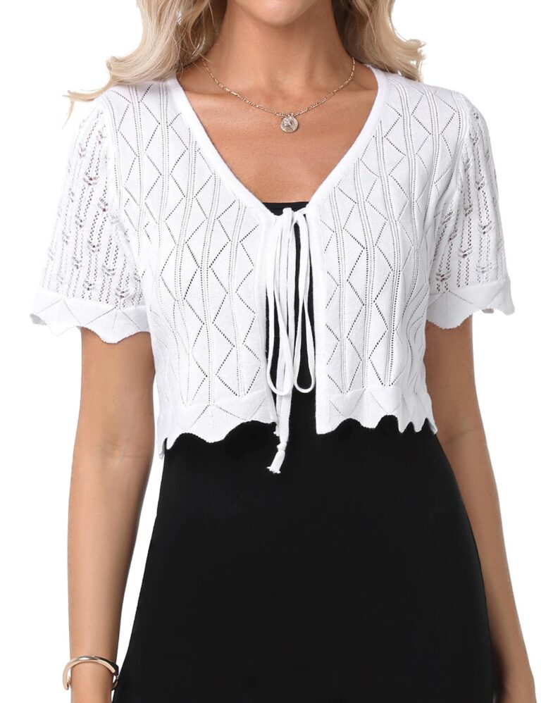 Gyabnw Coprispalle Donna Elegante - Bolero in Maglia a Manica Corta