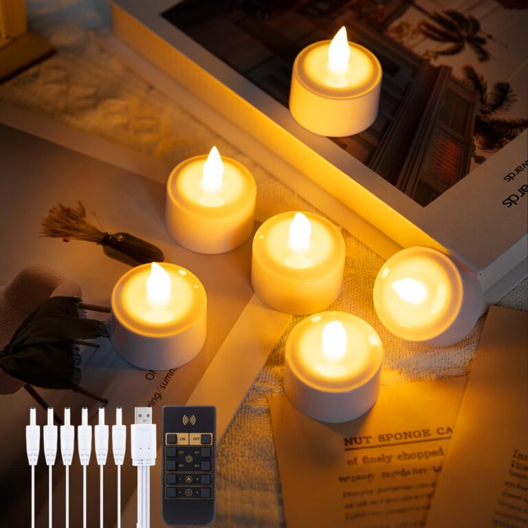 EXTSUD Candele LED ricaricabili USB con telecomando e timer, set da 6