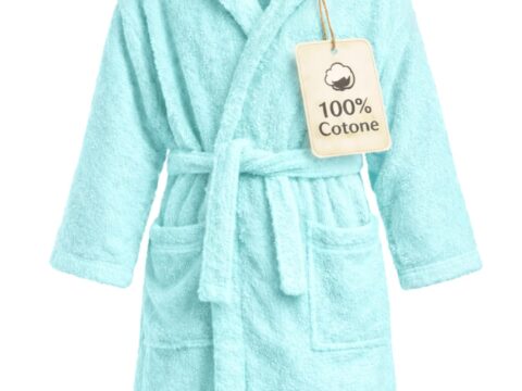 Leonardo Home Accappatoio Bambino 100% Cotone 450 GSM con Cappuccio