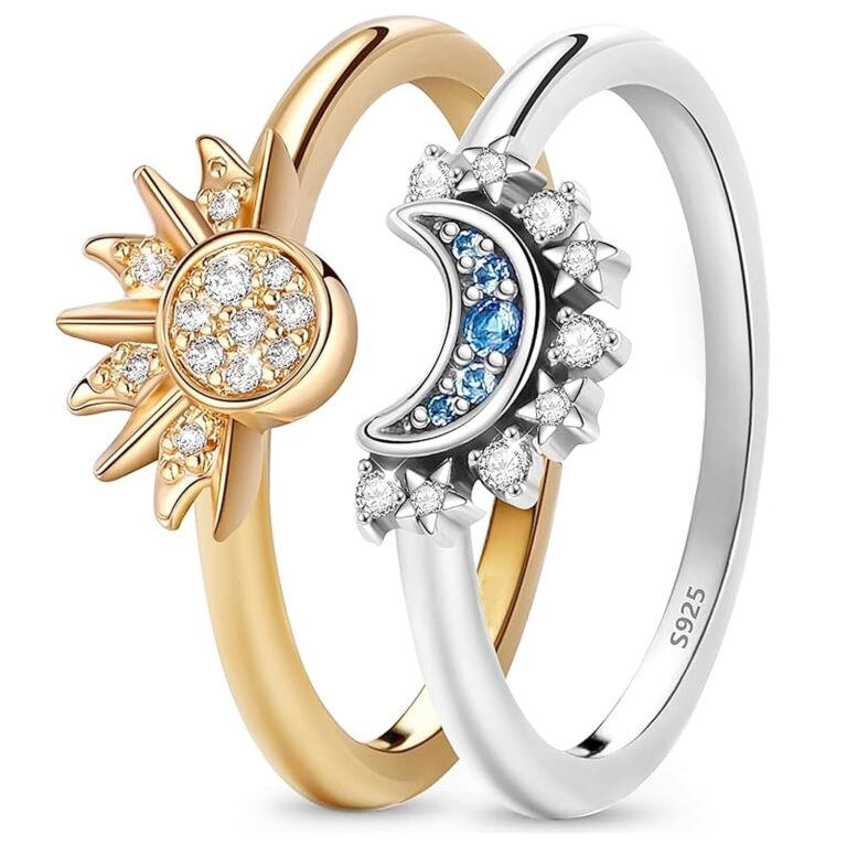 Gloryit anelli sole e luna argento 925 set amicizia