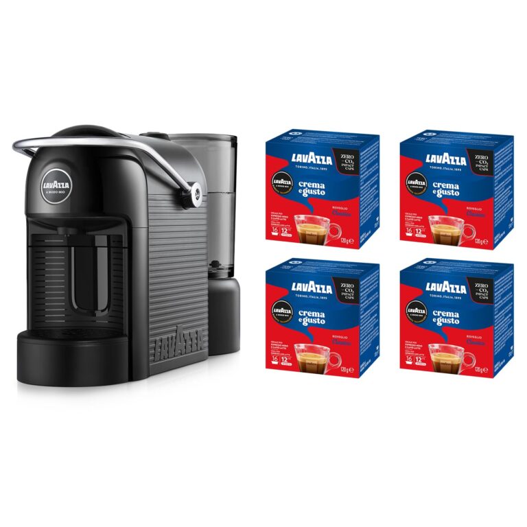 Lavazza A Modo Mio Jolie Evo, Macchina per Caffè Realizzata con 36% di Plastica Riciclata, Macchina Espresso con 64 Capsul...