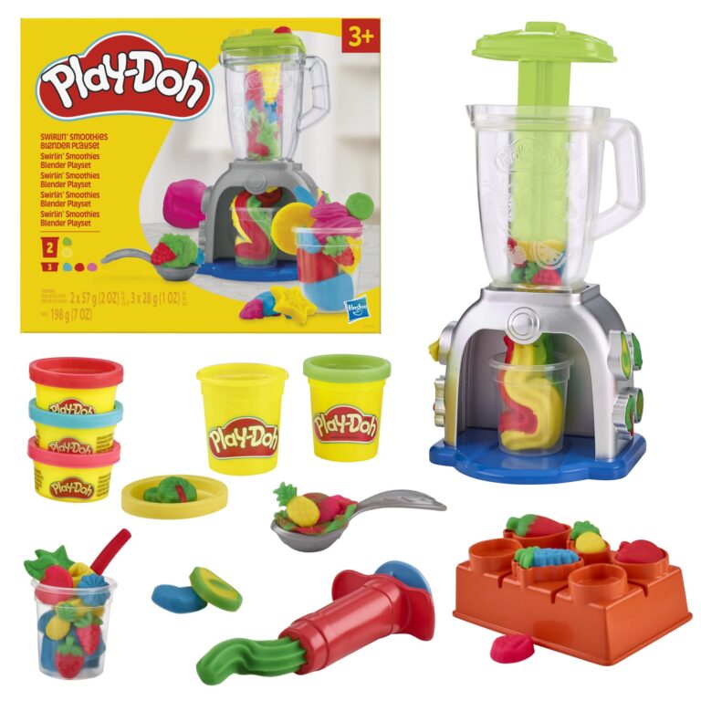 Play-Doh, Playset Swirlin' Smoothies, Frullatore Giocattolo per Arti e Mestieri con Pasta Modellabile, Set Artistici per R...