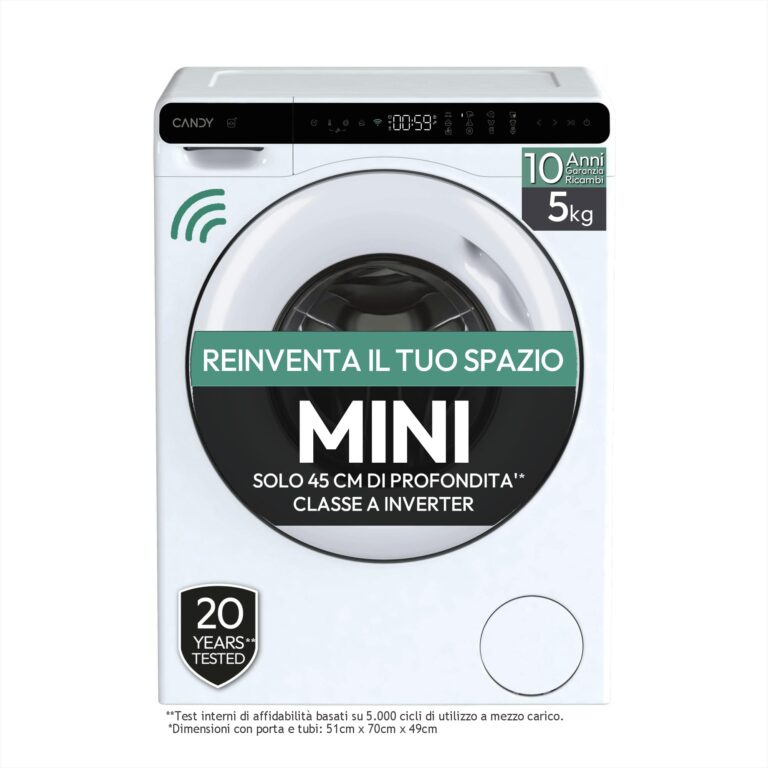 Candy ProWash 700 Mini Lavatrice 5 kg Slim Motore Inverter Classe A