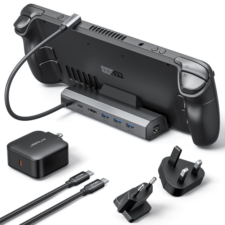 JSAUX Docking Station 6 in 1 con caricatore 65W per Steam Deck