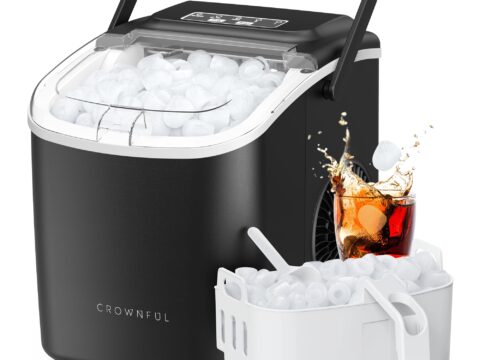 CROWNFUL Macchina per Cubetti di Ghiaccio Portatile 12 kg/24h