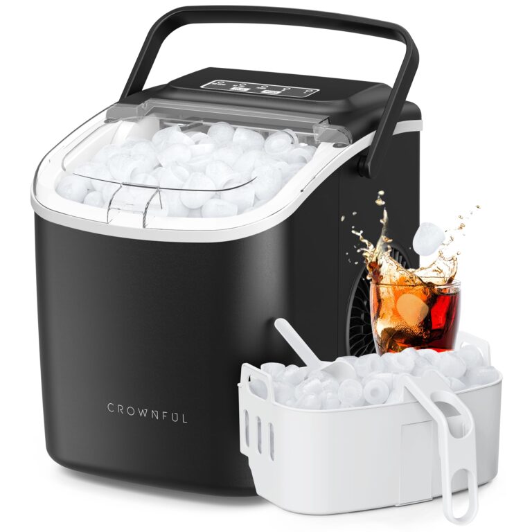 CROWNFUL Macchina per Cubetti di Ghiaccio Portatile 12 kg/24h