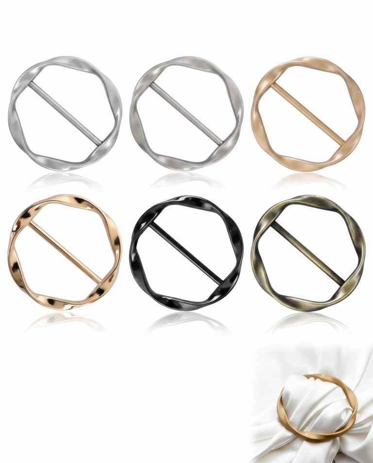 TISCH Clip per Nodo Camicia - 6 Pezzi in 6 Colori Metallici