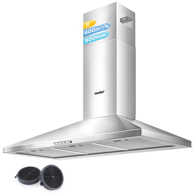 COMFEE' Cappa Piramidale 90 cm PYRA17SS in Acciaio Inox con LED