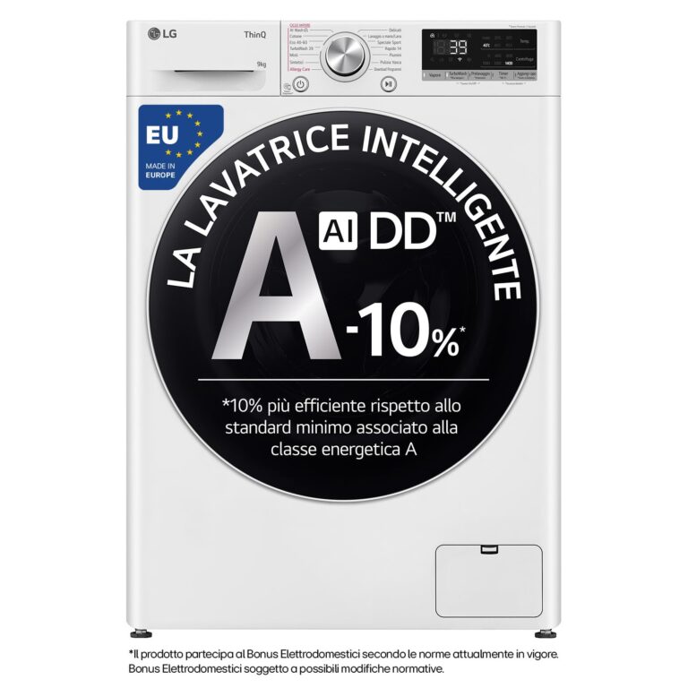 LG F4R709TAIDD Lavatrice AI DD 9 kg 1400 giri Classe A