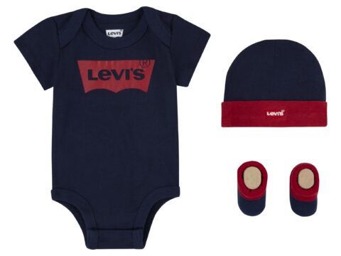 Levi’s Classic Batwing Set 3 Pezzi Neonato: Tutina, Cappello e Scarpine