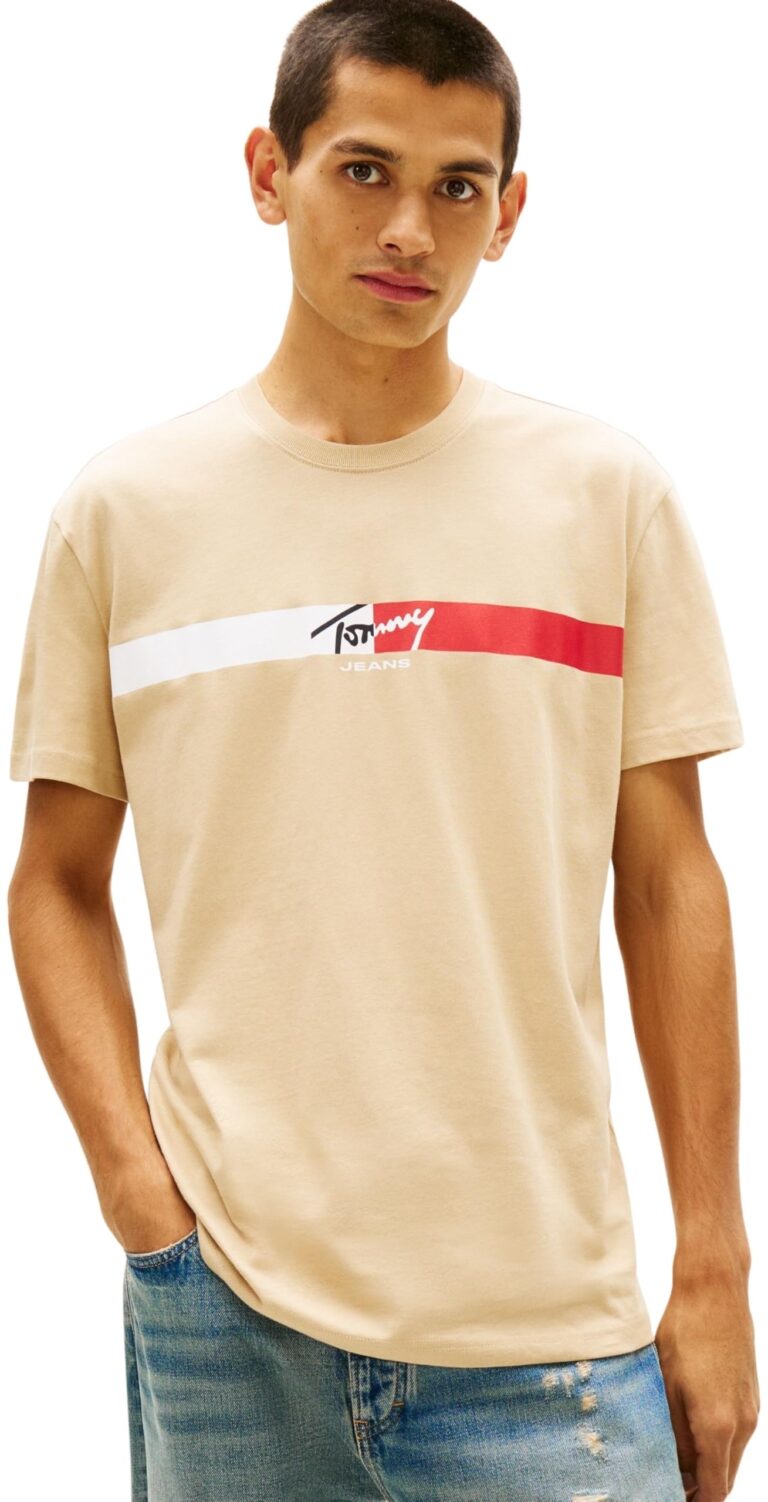Tommy Jeans T-shirt a righe Signature con logo