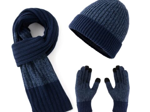 Lallier Set 3 Pezzi Invernale: Cappello Beanie, Sciarpa e Guanti Touch Screen